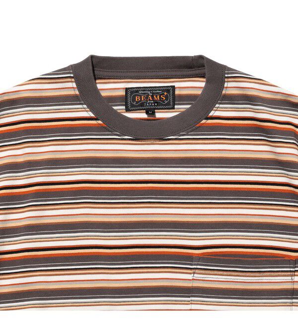 BEAMS PLUS「Pocket Tee Multi Stripe Tee」|Tシャツ・カットソー|