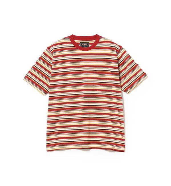 BEAMS PLUS「Pocket Tee Multi Stripe Tee」|Tシャツ・カットソー|