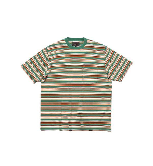 BEAMS PLUS「Pocket Tee Multi Stripe Tee」|Tシャツ・カットソー|GREEN