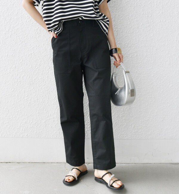 SHIPS for women「【WEB限定】ストレッチ ベーシック ベイカー パンツ」|その他|ブラック
