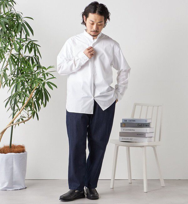 SHIPS any「SHIPS any:〈洗濯機可能〉ストライプ / ソリッド リラックス バンドカラー シャツ 26AW◆」|シャツ・ブラウス|