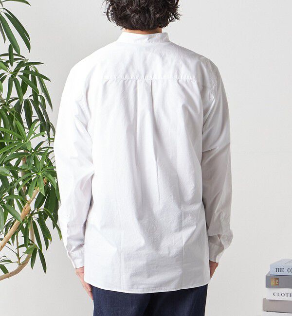 SHIPS any「SHIPS any:〈洗濯機可能〉ストライプ / ソリッド リラックス バンドカラー シャツ 26AW◆」|シャツ・ブラウス|