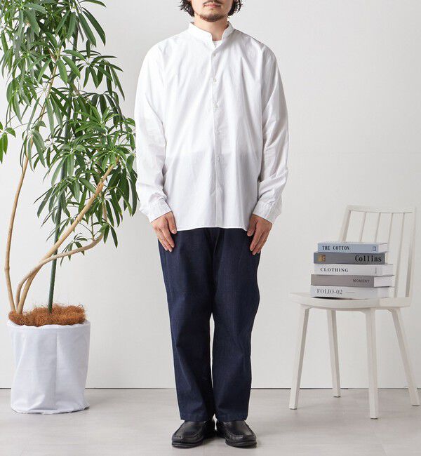 SHIPS any「SHIPS any:〈洗濯機可能〉ストライプ / ソリッド リラックス バンドカラー シャツ 26AW◆」|シャツ・ブラウス|