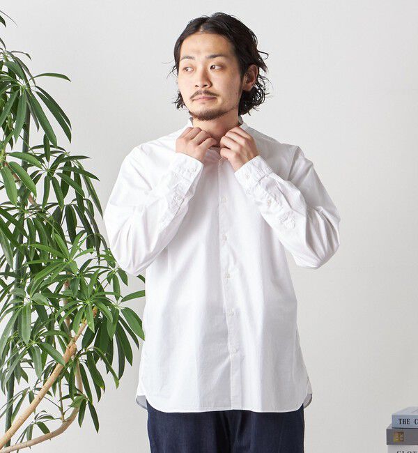 SHIPS any「SHIPS any:〈洗濯機可能〉ストライプ / ソリッド リラックス バンドカラー シャツ 26AW◆」|シャツ・ブラウス|