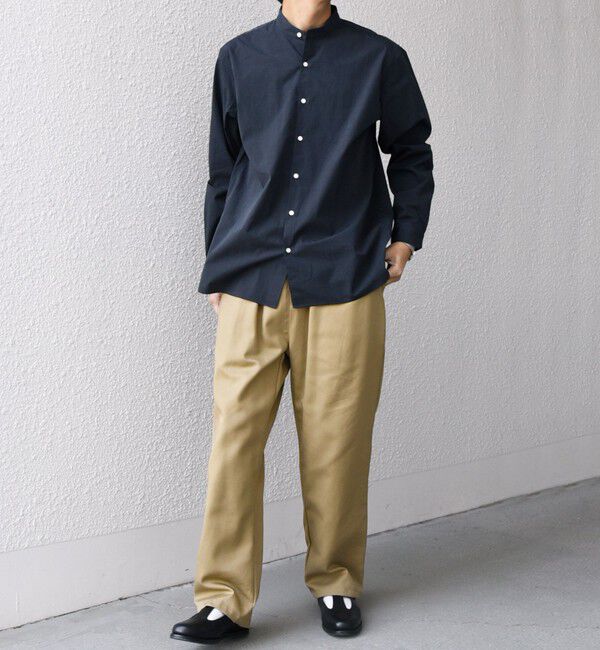 SHIPS any「SHIPS any:〈洗濯機可能〉ストライプ / ソリッド リラックス バンドカラー シャツ 26AW◆」|シャツ・ブラウス|