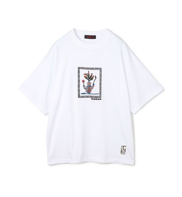 CABaN「CABaN スビンコットン アフリカンエンブロイダリーＴシャツ」|Tシャツ・カットソー|12 ホワイト系