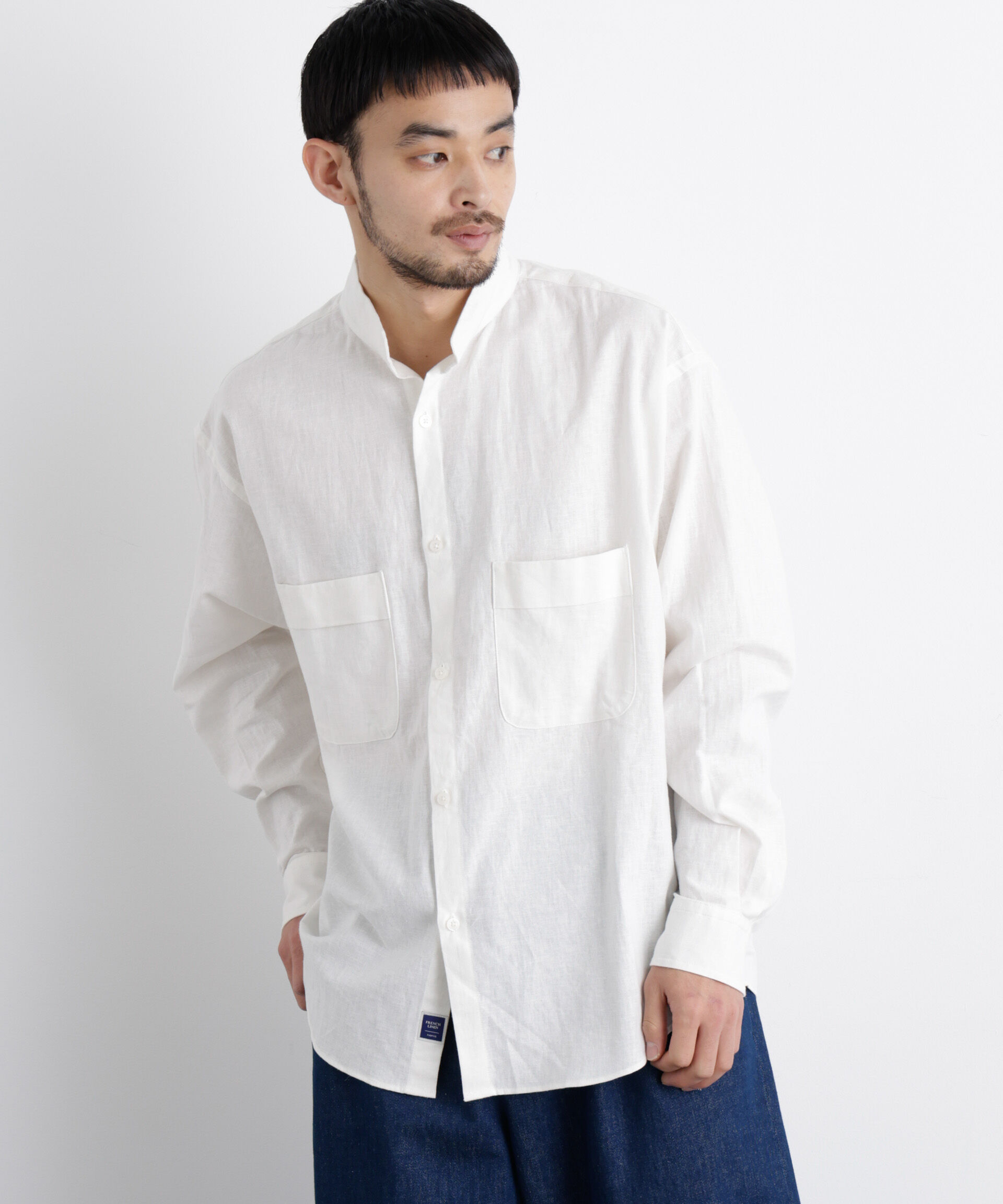 NANO universe「「FRENCH LINEN」リネンコットンスタンドシャツ」|シャツ・ブラウス|