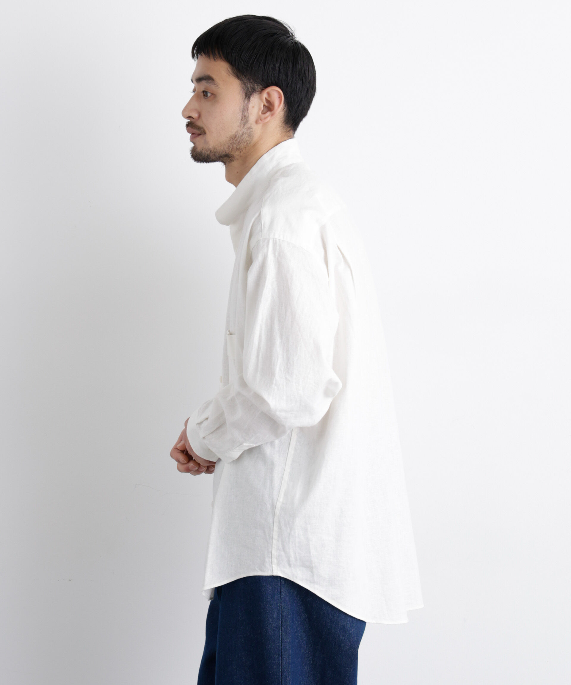 NANO universe「「FRENCH LINEN」リネンコットンスタンドシャツ」|シャツ・ブラウス|