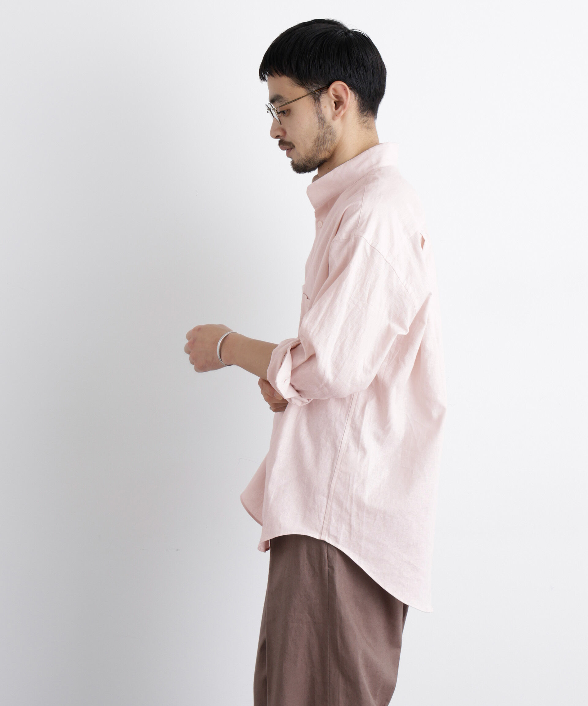 NANO universe「「FRENCH LINEN」リネンコットンスタンドシャツ」|シャツ・ブラウス|