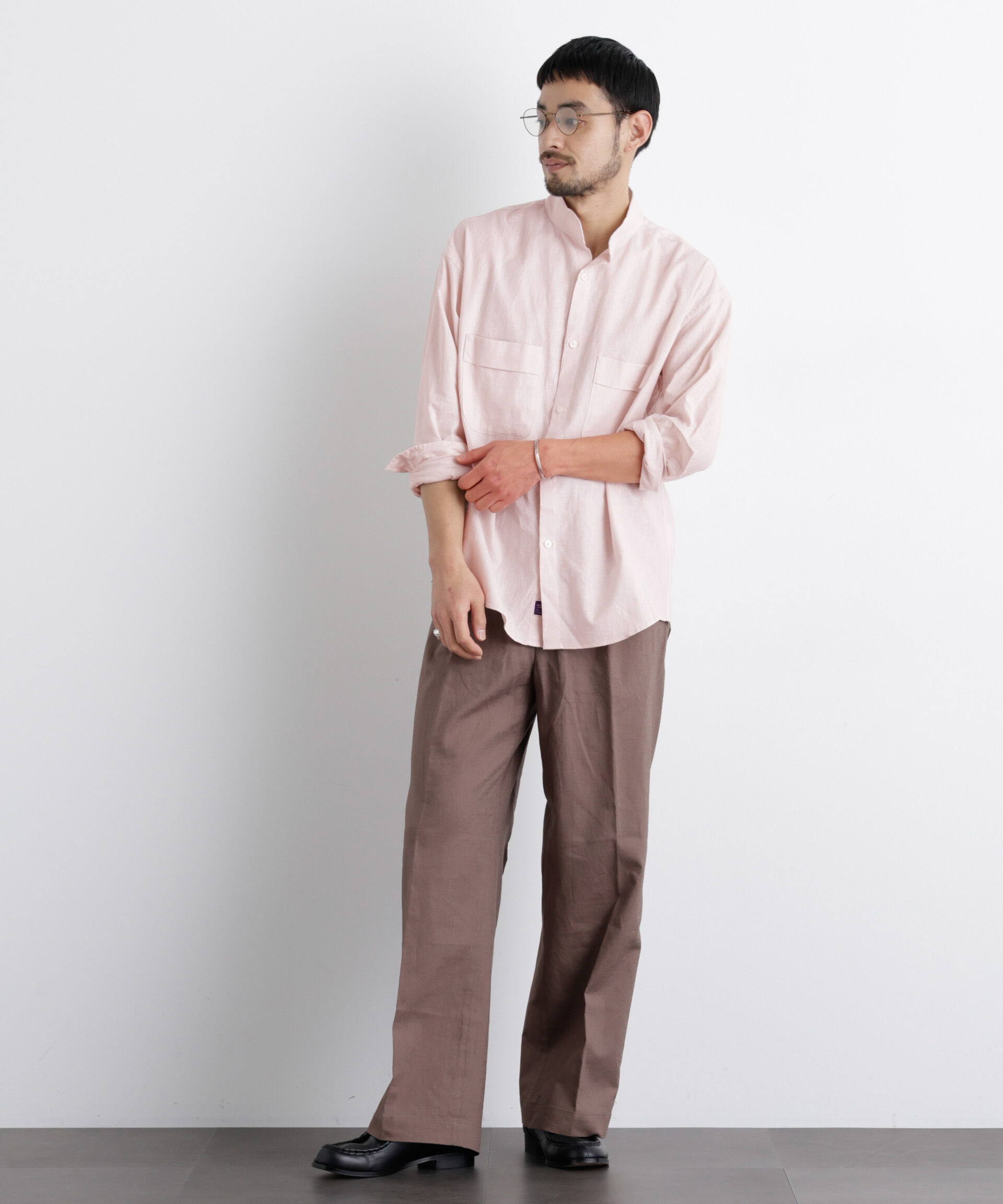 NANO universe「「FRENCH LINEN」リネンコットンスタンドシャツ」|シャツ・ブラウス|