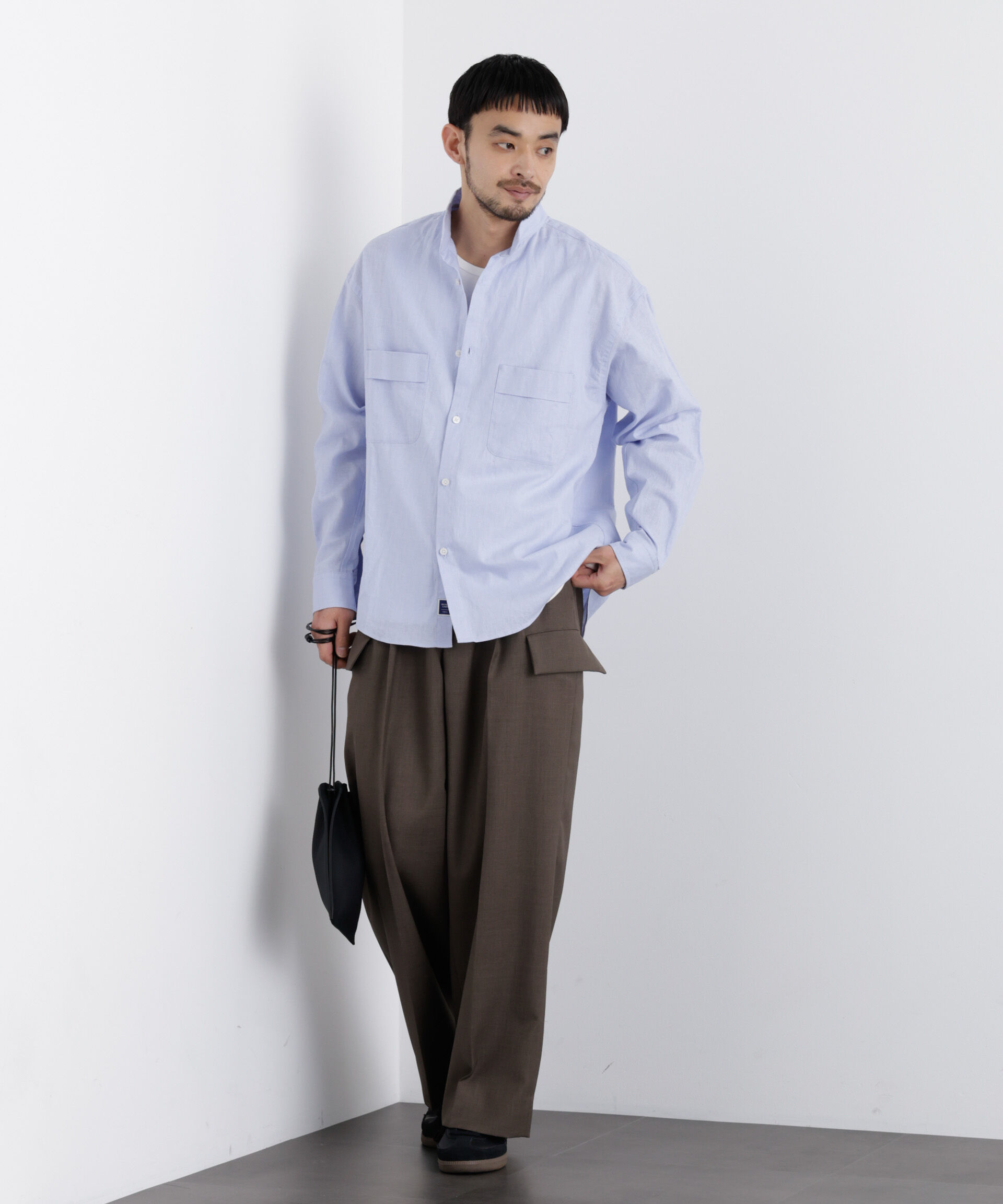 NANO universe「「FRENCH LINEN」リネンコットンスタンドシャツ」|シャツ・ブラウス|