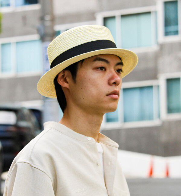 GLOSTER「【夏の定番クラシック】STRAW BOATHER HAT カンカン帽」|ハット|