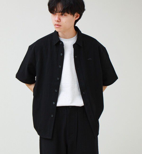 GLOSTER「【JACKPURCELL/ジャックパーセル】コットンパナマ半袖シャツ」|シャツ・ブラウス|ブラック
