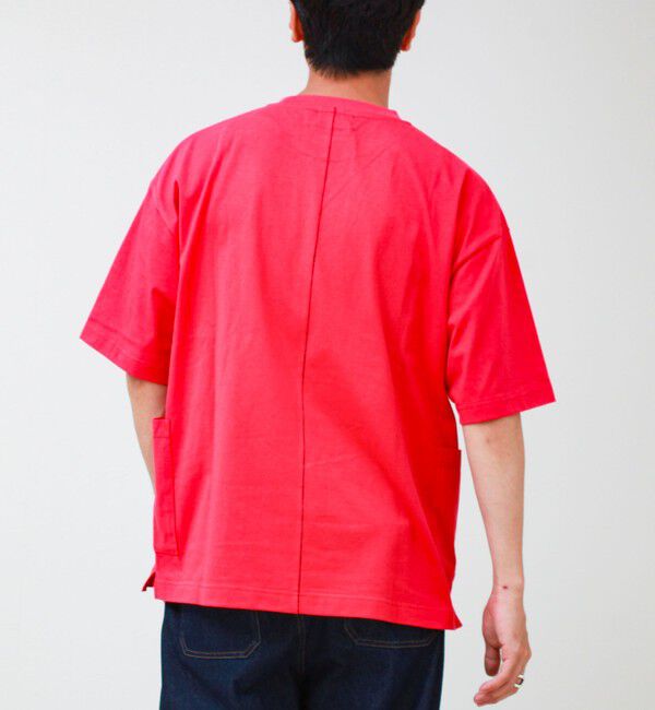 GLOSTER「バックステッチ サイドポケット クルーネックTシャツ」|Tシャツ・カットソー|