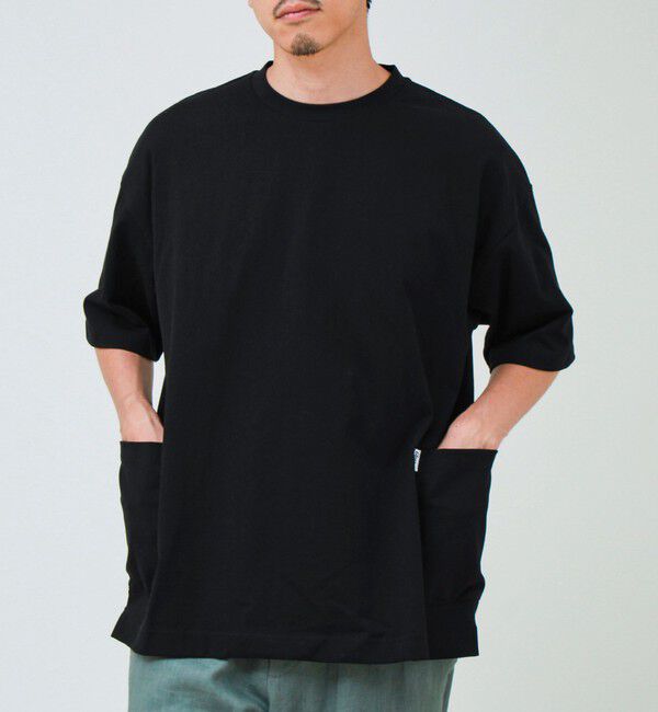 GLOSTER「バックステッチ サイドポケット クルーネックTシャツ」|Tシャツ・カットソー|