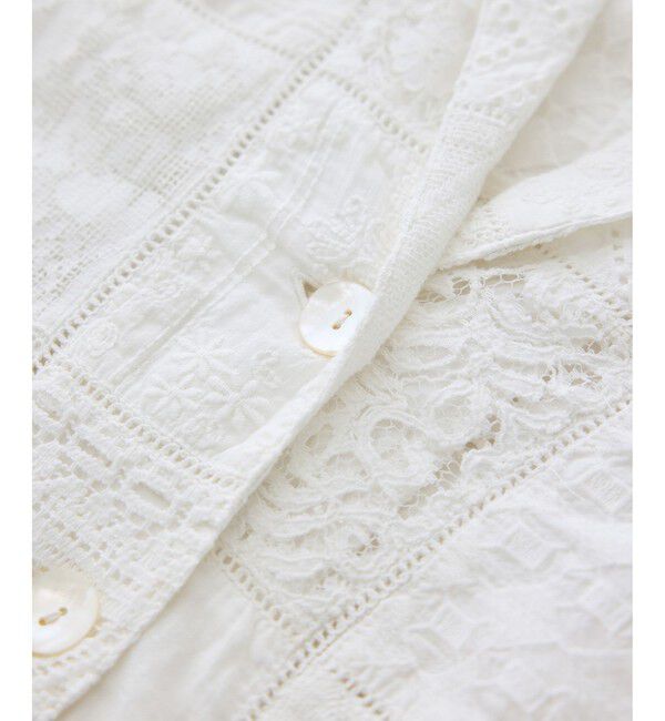 SALON adam et rope'「【WEB限定】刺繍レースパッチワークシャツジャケット/ セットアップ対応」|テーラードジャケット|