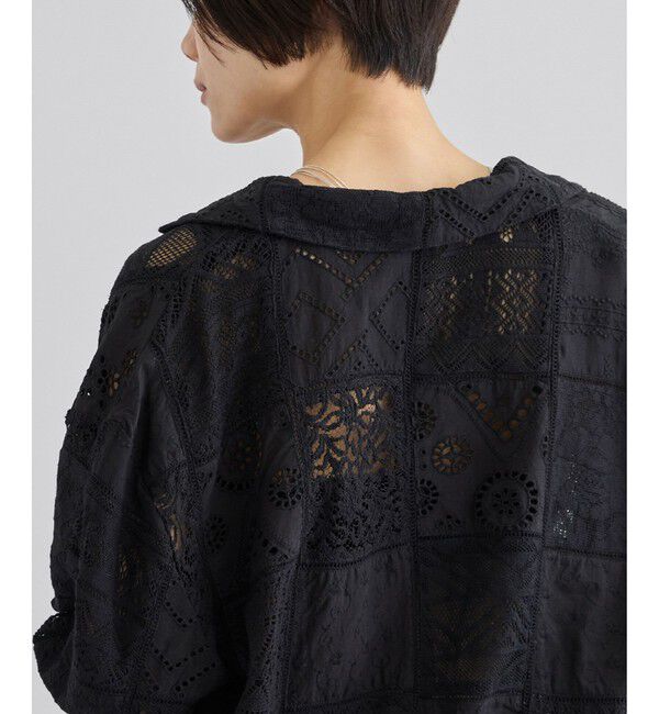 SALON adam et rope'「【WEB限定】刺繍レースパッチワークシャツジャケット/ セットアップ対応」|テーラードジャケット|