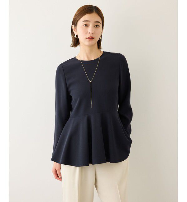 ROPE「トリアセダブルクロス ペプラムブラウス/セットアップ対応・イージーケア・26SS」|シャツ・ブラウス|