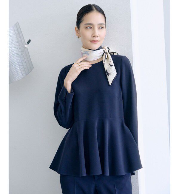 ROPE「トリアセダブルクロス ペプラムブラウス/セットアップ対応・イージーケア・26SS」|シャツ・ブラウス|
