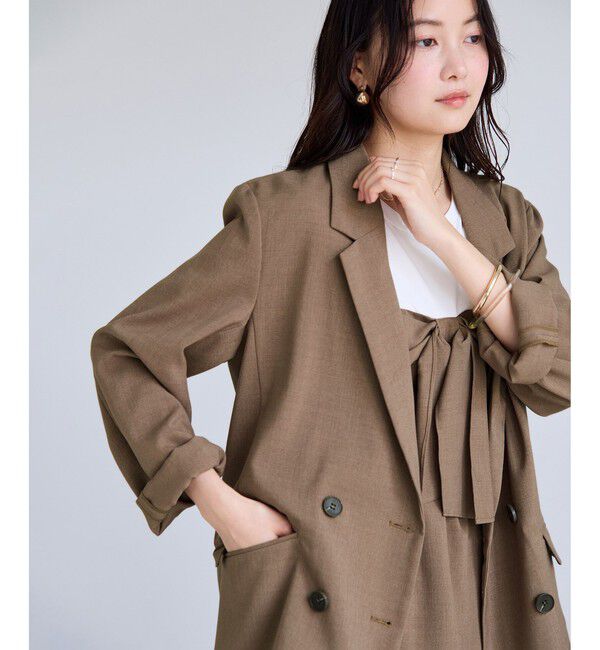 VIS「【新色追加】美easyリネンライクリボンビスチェトップス/イージーケア・接触冷感・セットアップ対応」|Tシャツ・カットソー|