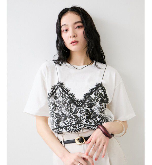 VIS「トロンプルイユプリントTシャツ」|Tシャツ・カットソー|