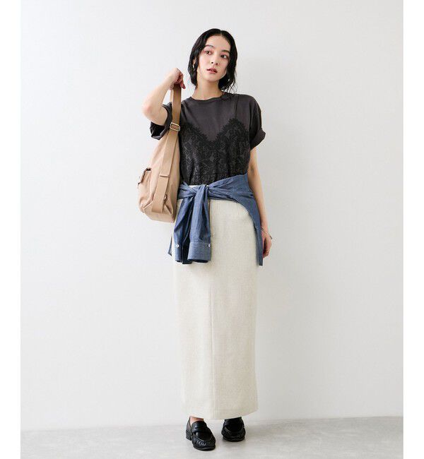VIS「トロンプルイユプリントTシャツ」|Tシャツ・カットソー|