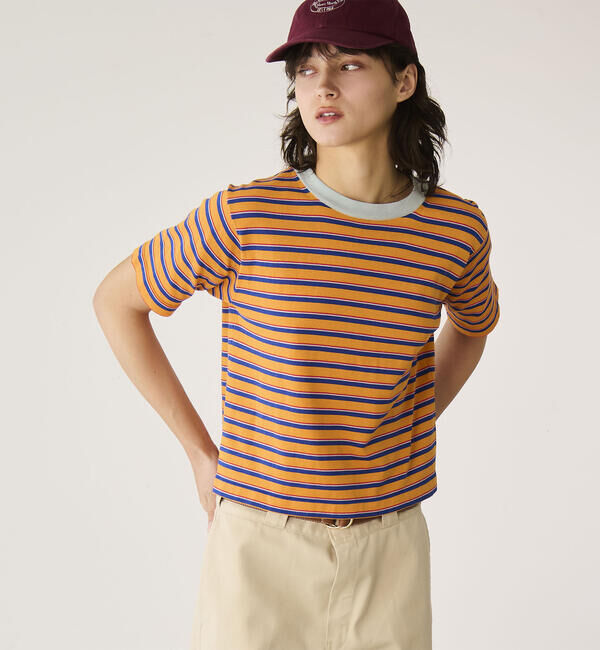  「RYE TENDER | 〈別注〉半袖クルーネックニット WOMEN」|ニット・セーター|ORANGE系1