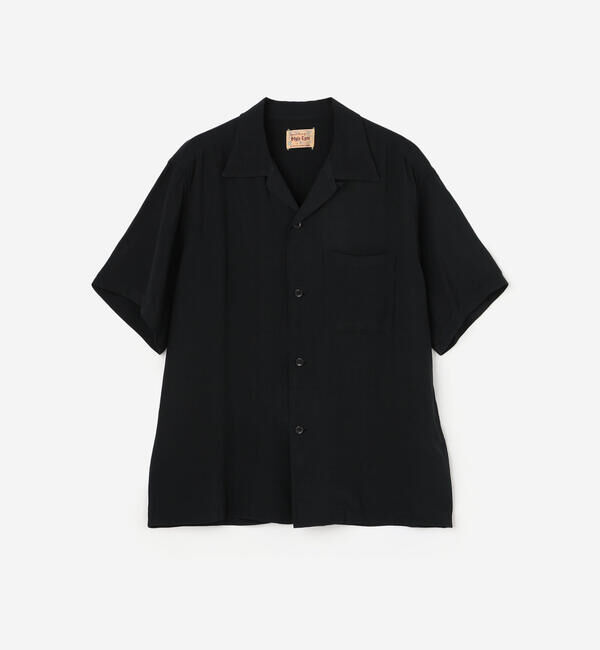  「STYLE EYES | 〈別注〉レーヨン ボウリングシャツ PLANE WOMEN」|シャツ・ブラウス|BLACK