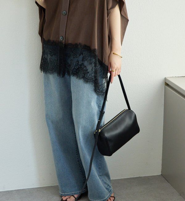  「【牛革/２WAY/500mlペットボトル】シュリンクリンオーバルショルダーバッグ」|トートバッグ|