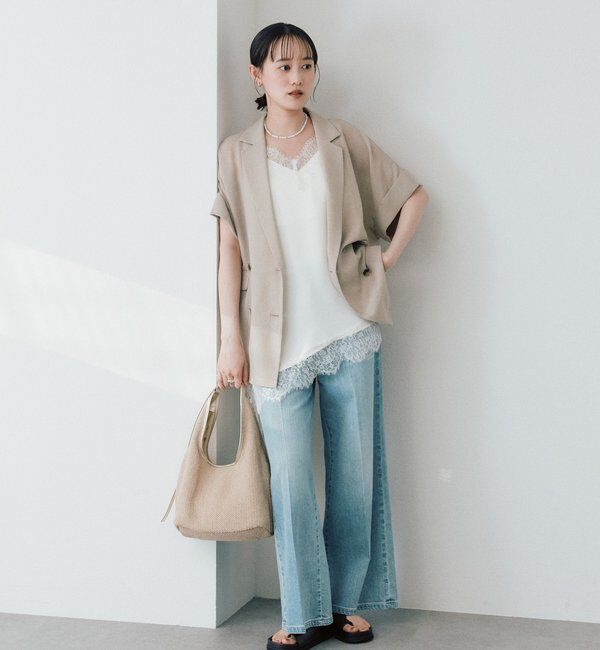  「【ｍｉｎａｍｉ企画・新色追加】バイアスヘムレースキャミソール」|シャツ・ブラウス|
