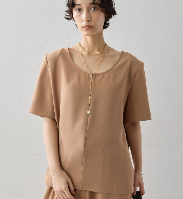  「【セットアップ対応】2WAYハーフスリーブブラウス」|シャツ・ブラウス|