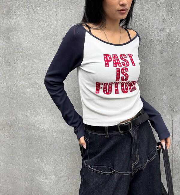  「スタースタッズラグランロゴトップス」|Tシャツ・カットソー|