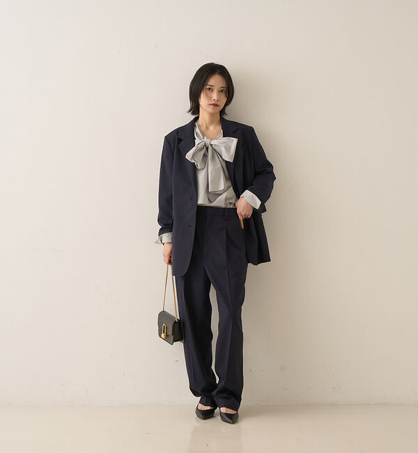 Rouge vif「コットンチェックリボンブラウス」|シャツ・ブラウス|
