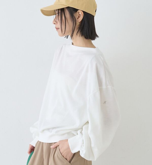 Rouge vif「ポリスパンパフスリーブイージーカットプルオーバー/吸水速乾」|Tシャツ・カットソー|オフホワイト