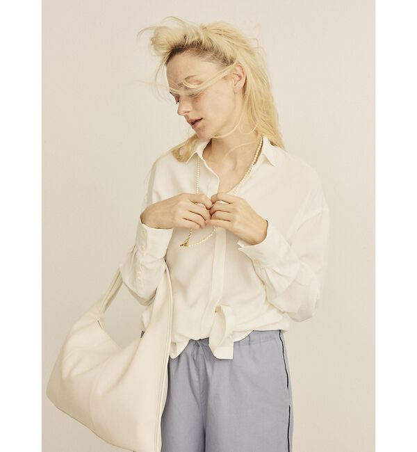 Rouge vif「ウエストタックドレープロングシャツ」|シャツ・ブラウス|