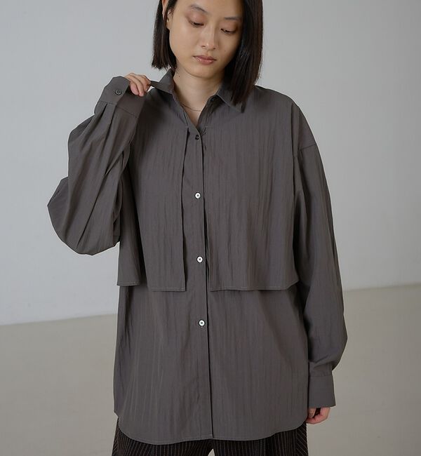 NOMINE「【ユニセックス】ロングヨーク オーバーサイズ シャツ」|シャツ・ブラウス|グレー