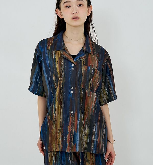 NOMINE「【セットアップ対応】ペイント柄 開襟シャツ」|シャツ・ブラウス|