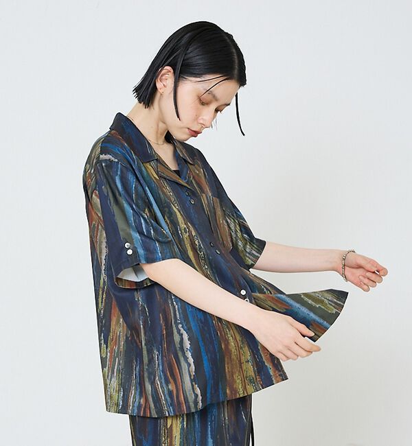 NOMINE「【セットアップ対応】ペイント柄 開襟シャツ」|シャツ・ブラウス|