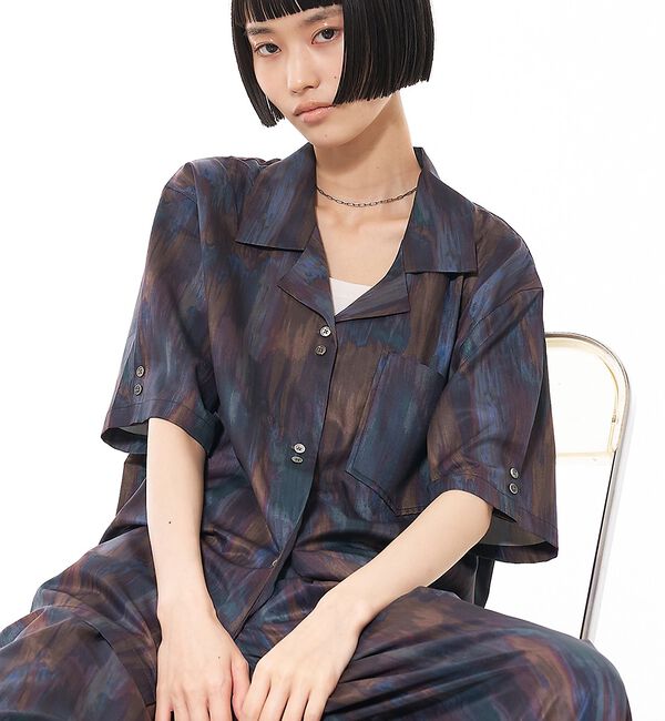 NOMINE「【セットアップ対応】ペイント柄 開襟シャツ」|シャツ・ブラウス|