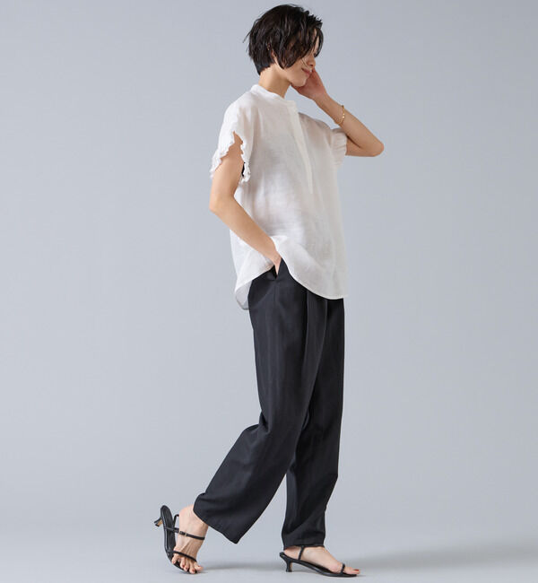 Liesse「《定番》リネンギャザースリーブブラウス」|シャツ・ブラウス|