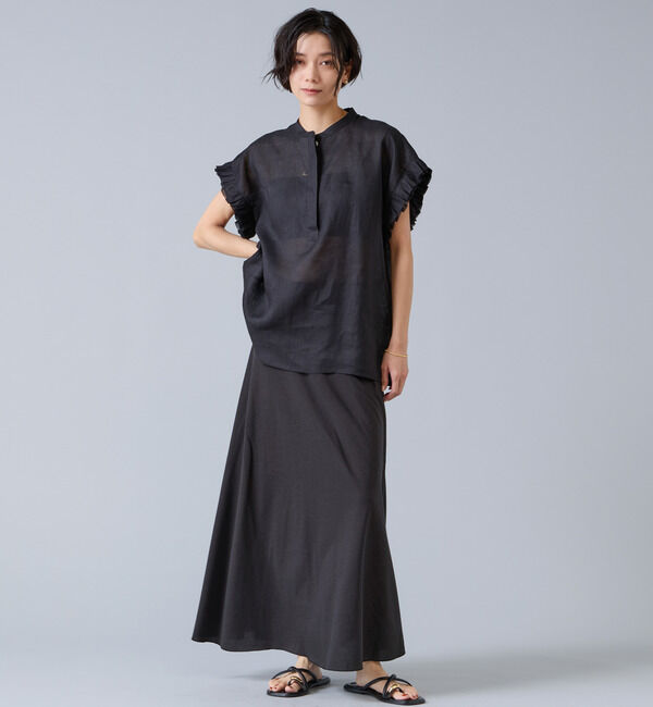 Liesse「《定番》リネンギャザースリーブブラウス」|シャツ・ブラウス|