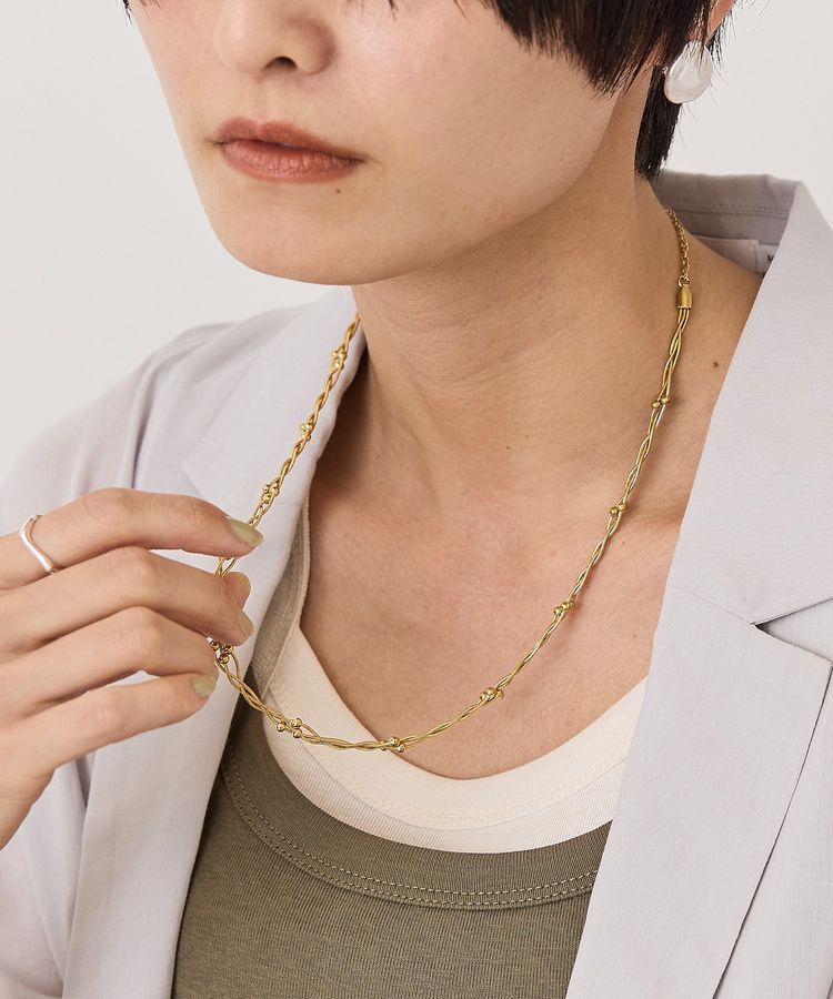 AMERICAN HOLIC「【ステンレス】タングルドチェーンネックレス」|ネックレス|Gold