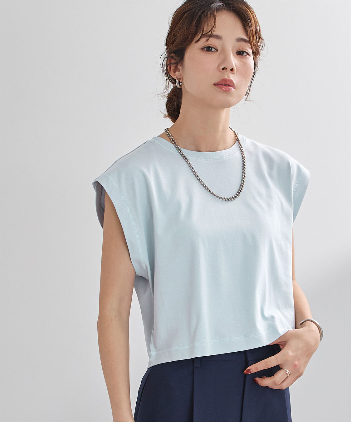 ur's「汗染み防止ワイドスリーブTシャツ」|Tシャツ・カットソー|ブルーグレー