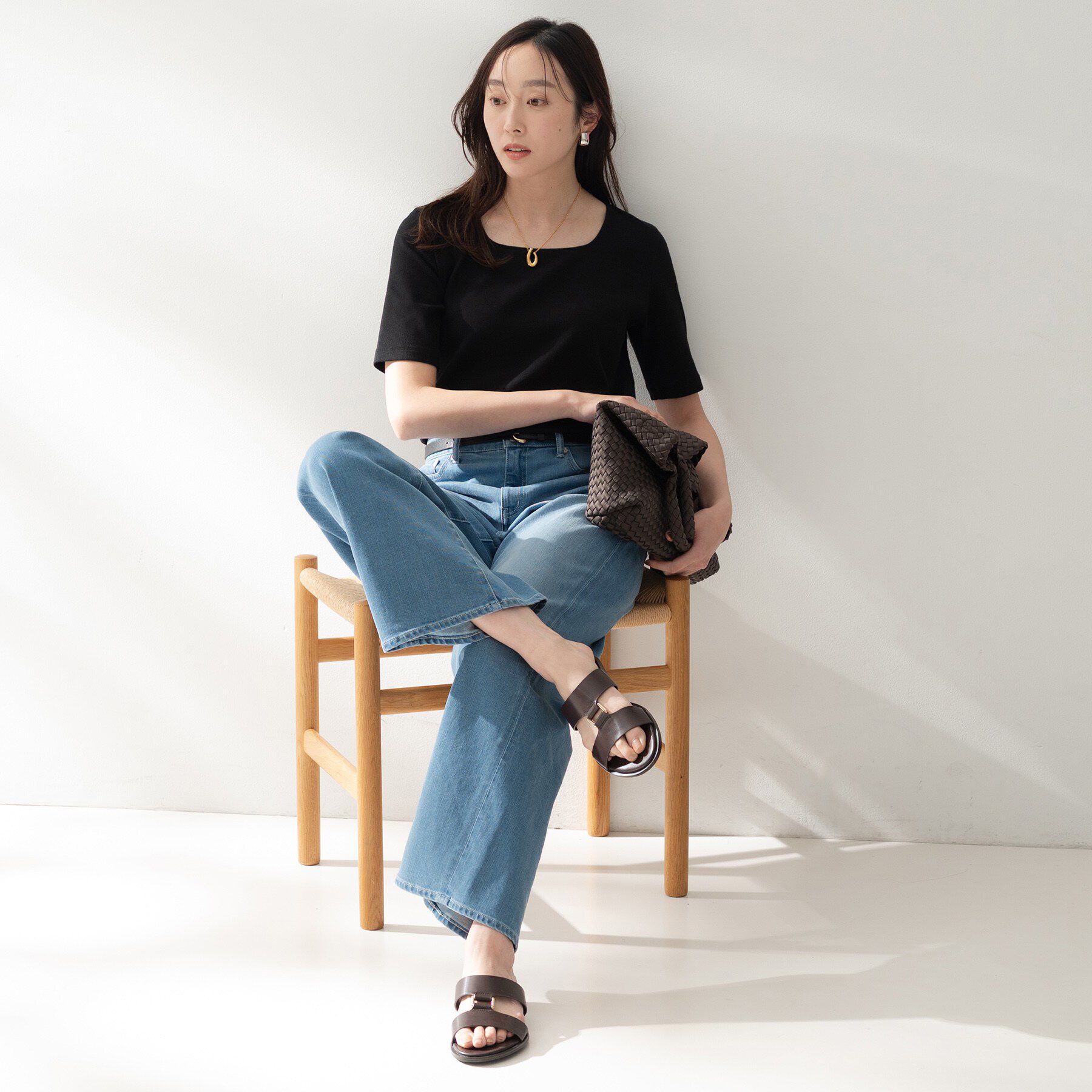 UNTITLED「【すっきり見え/洗える】スクエアネックプルオーバー」|Tシャツ・カットソー|