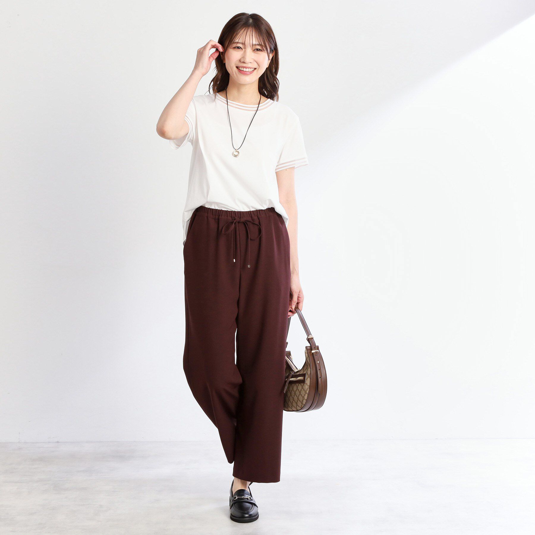 Reflect「【インナーにおすすめ◎】シアーネックデザインプルオーバー」|Tシャツ・カットソー|