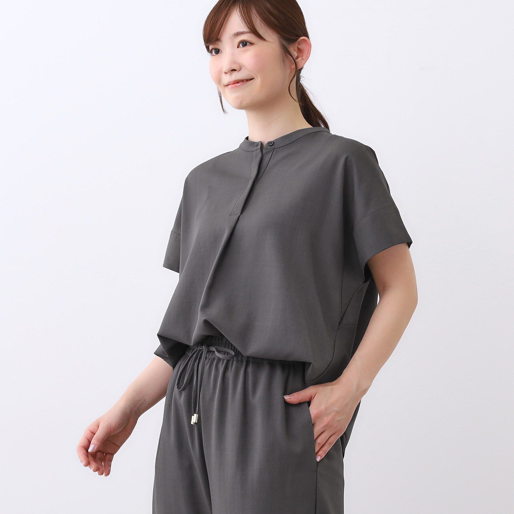Reflect「【E‐QUALITY／ウエスト総ゴム／セットアップ／単品使いOK◎】ブラウス＋ストレートパンツセット」|スーツ|