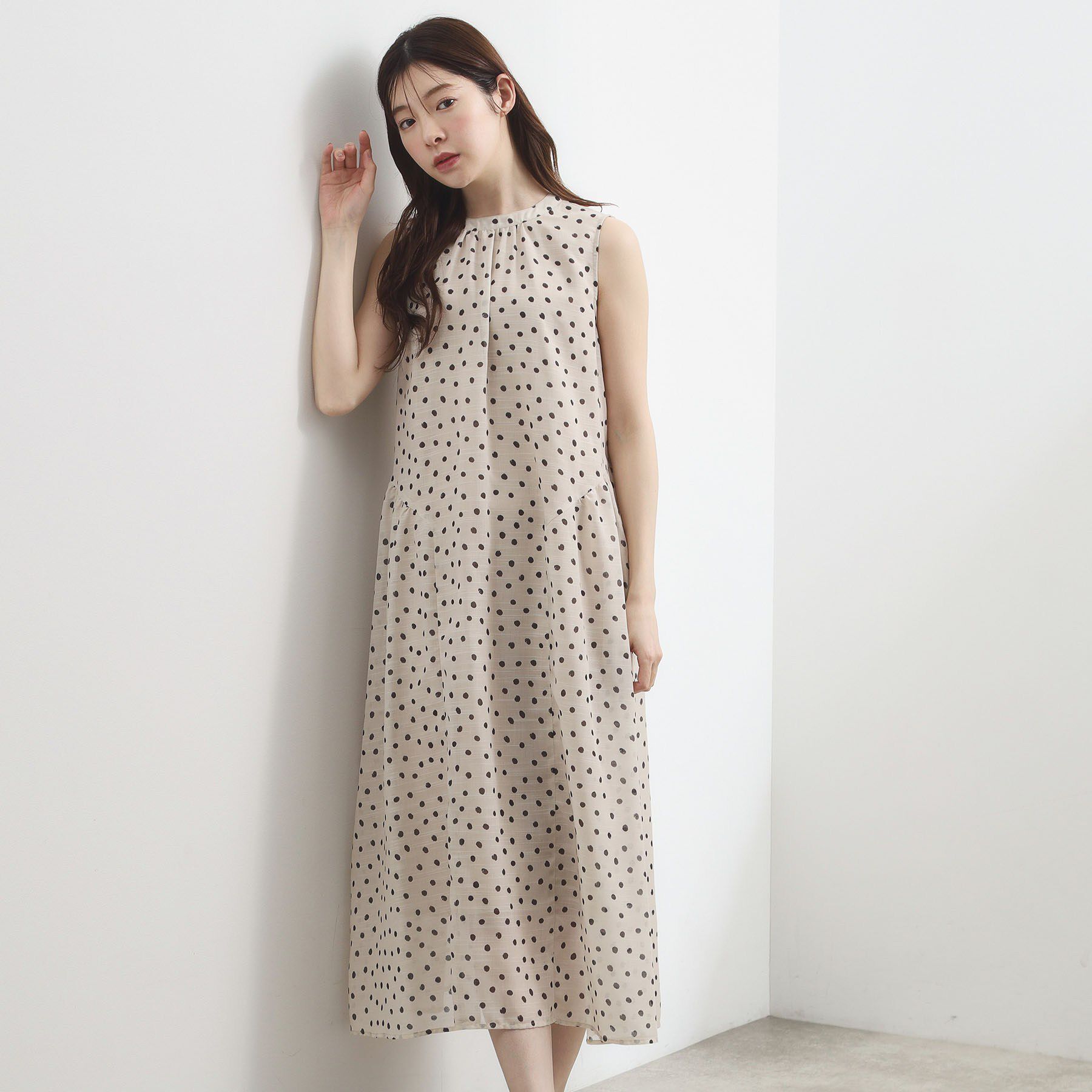 grove「大人のシアードットワンピース」|ワンピース|ライトベージュ(65