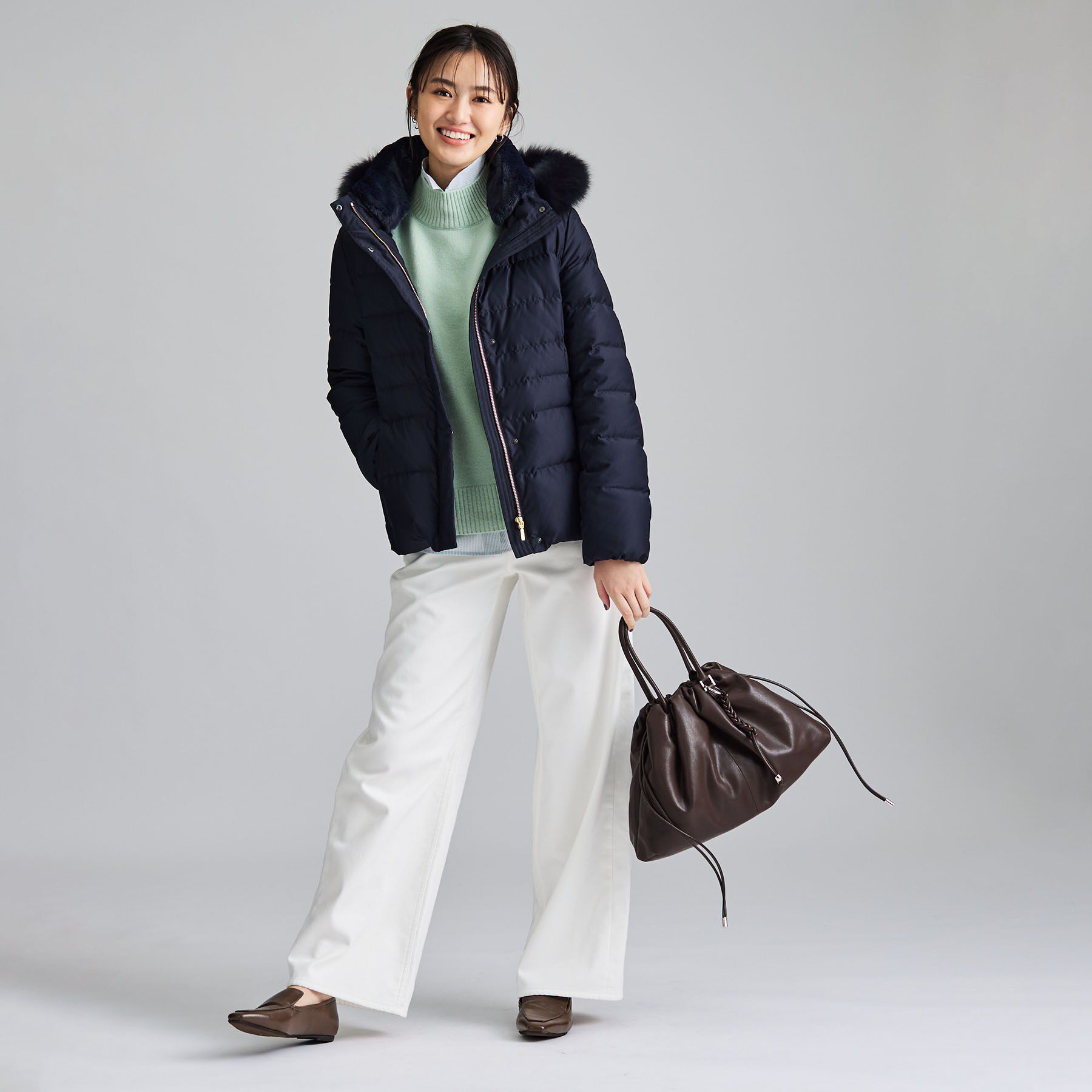 INDIVI「【名品／撥水／抗菌防臭】ショート丈リサイクルダウンコート」|ダウン|
