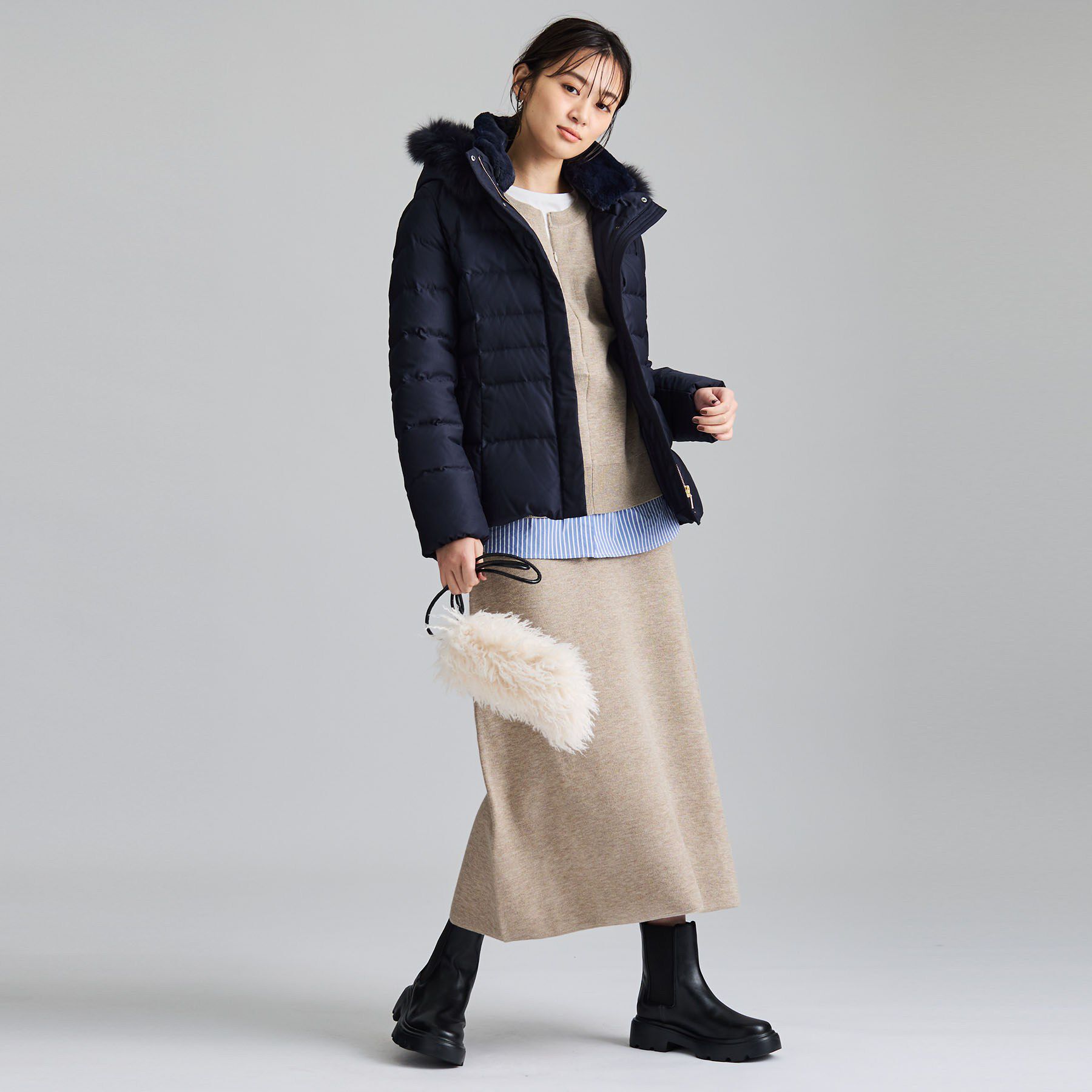 INDIVI「【名品／撥水／抗菌防臭】ショート丈リサイクルダウンコート」|ダウン|