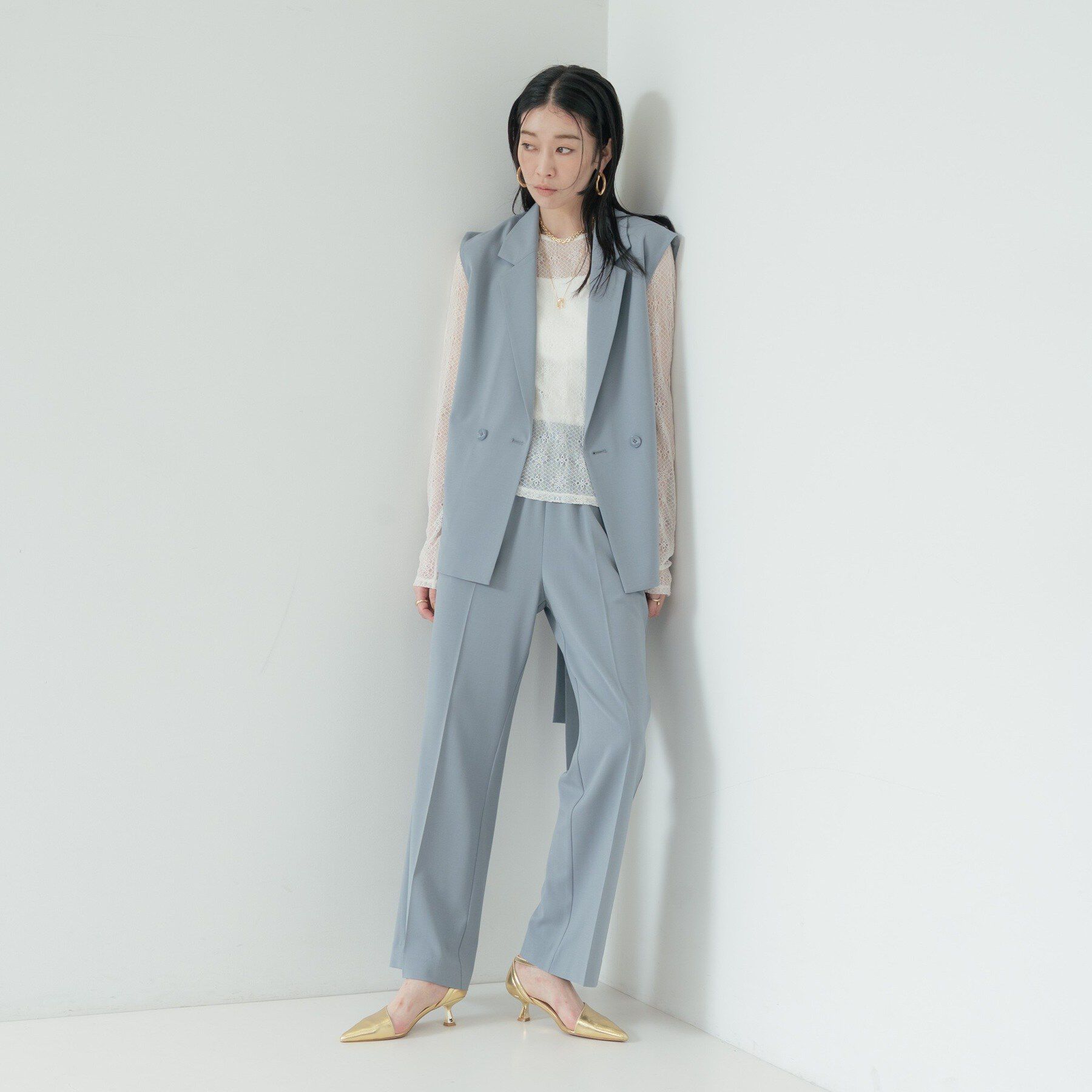 GALLEST「Comfy SET UP｜ストレートフレアパンツ【セットアップ対応／通勤／カセット服／接触冷感／UV」|その他|